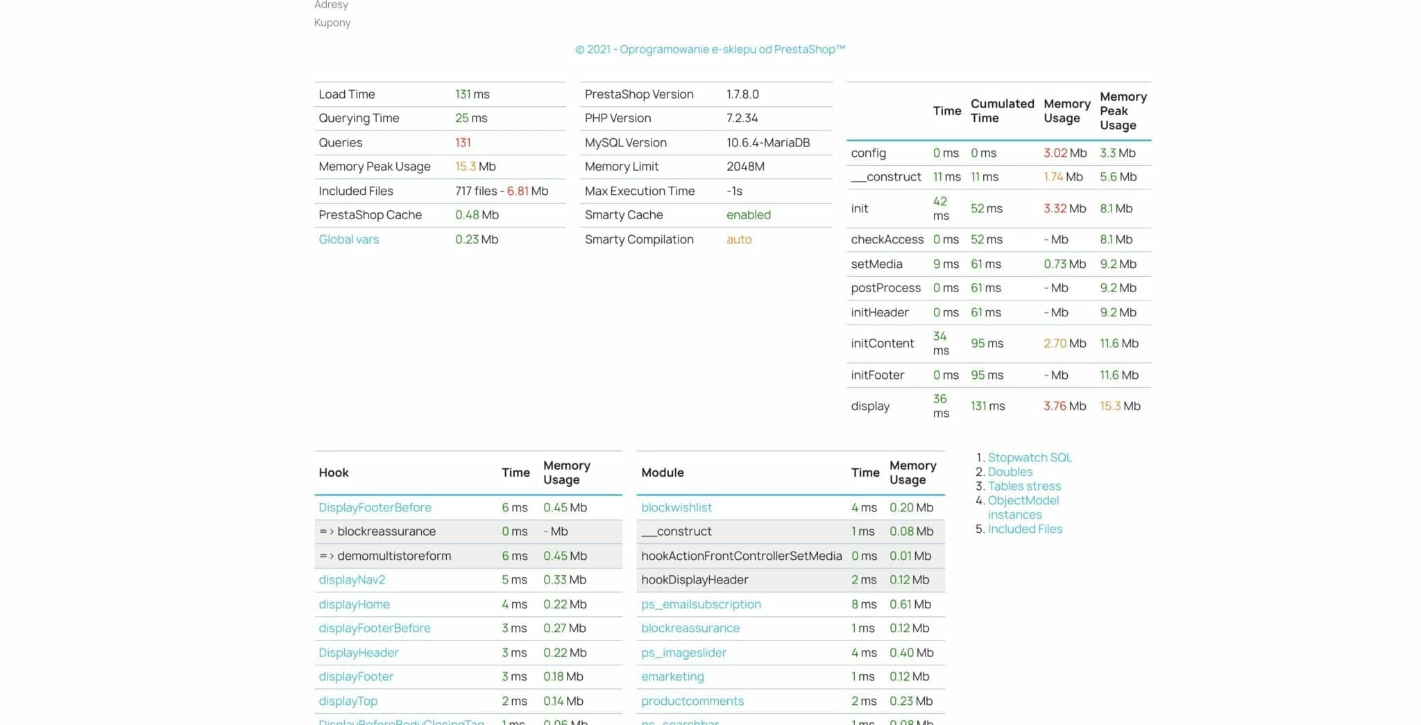 Better PrestaShop Profiler in version 1.7.8. How to use it in the older versions?